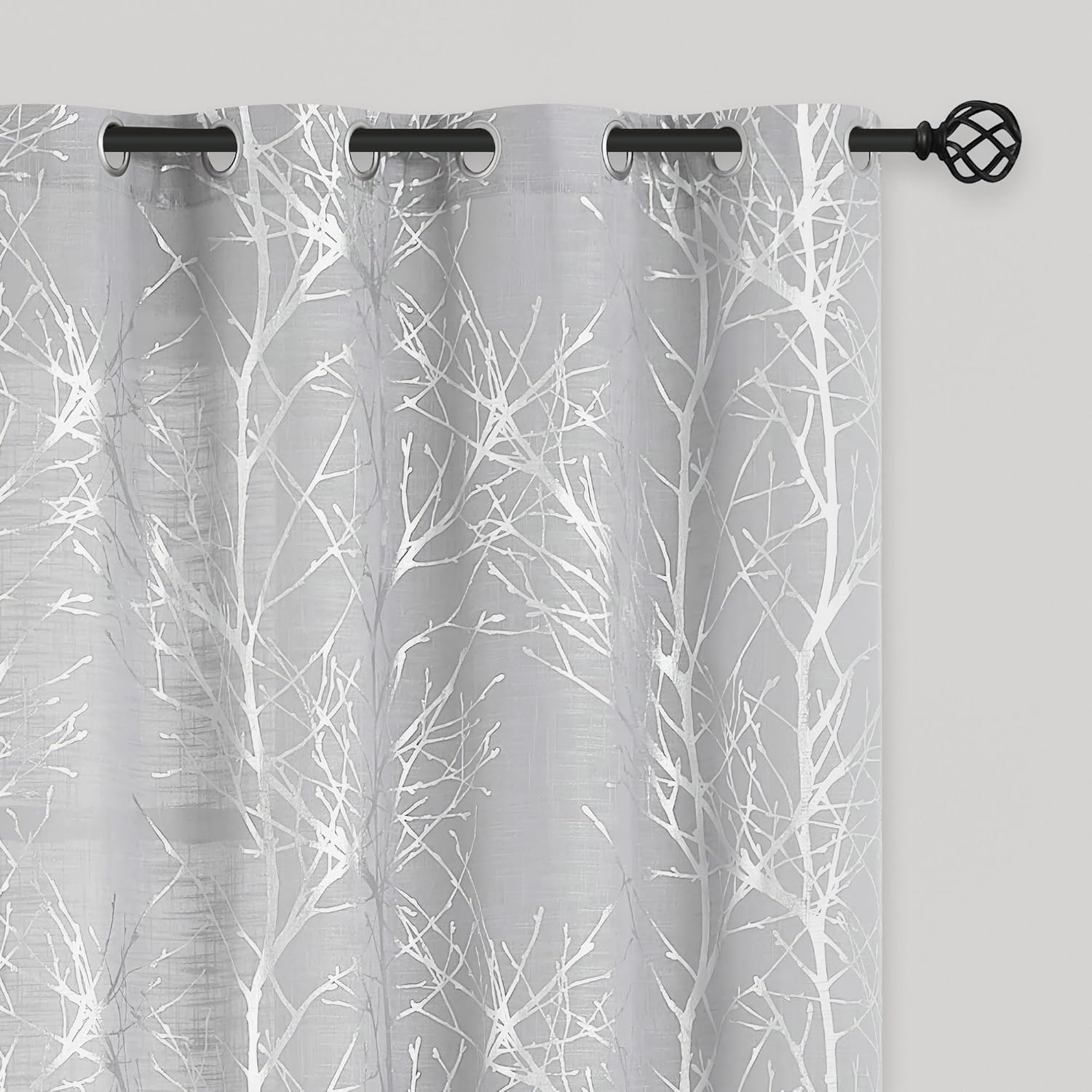 FMFUNCTEX Linen Semi Sheer Curtains for Bedroom & Living Room
