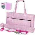 American Mahjong Game Set with 166 Pink Tiles and Accessories