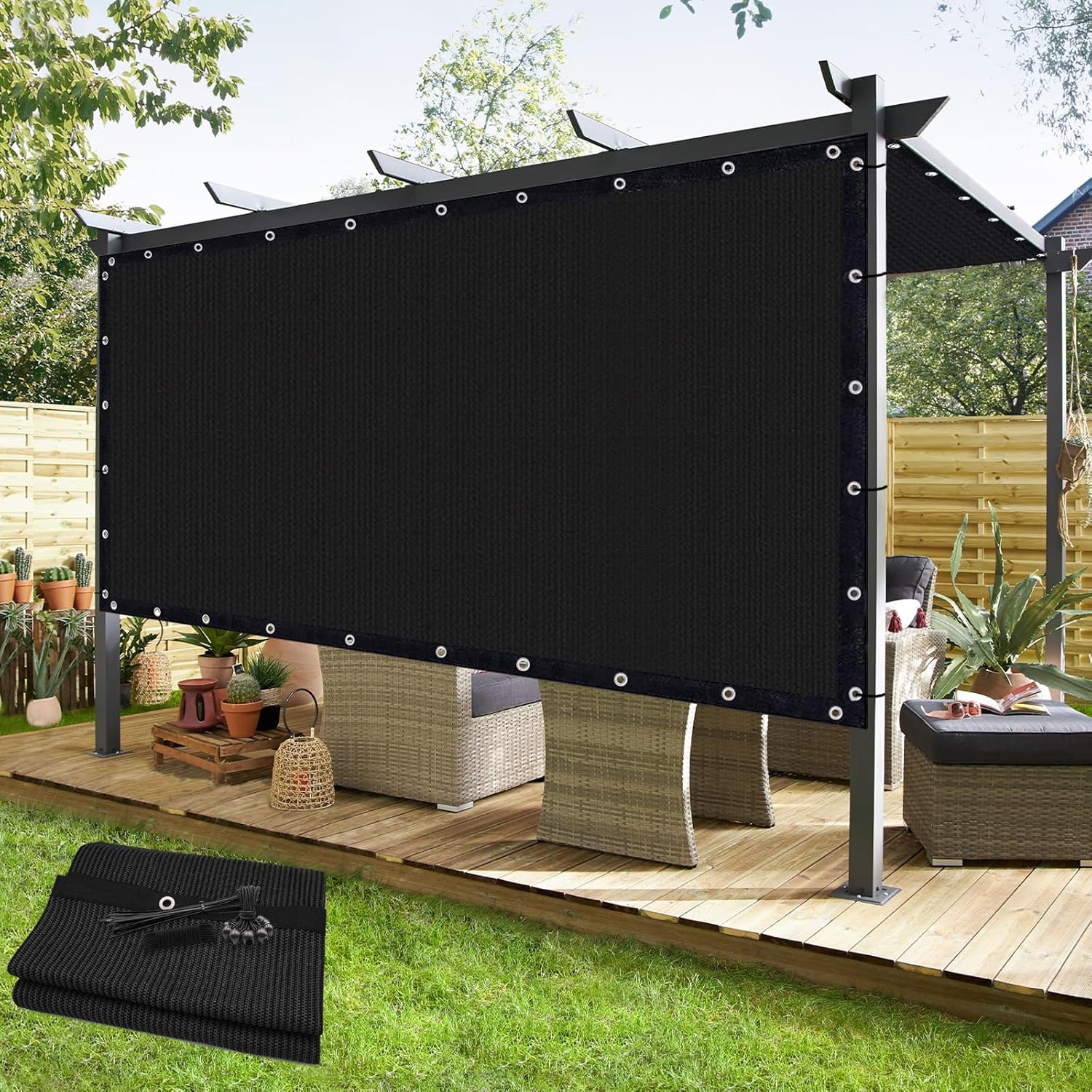 KANAGAWA 90% Sun Shade Cloth for Outdoor Pergola Canopy Cover