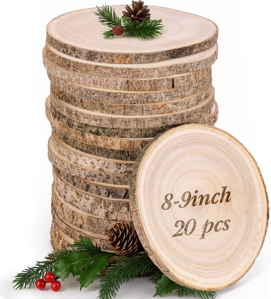 20 Pcs Wood Slices for Centerpieces Rustic Wedding Decor