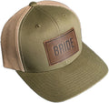 Bride and Groom Leather Patch Trucker Hats - Personalized Wedding Hats