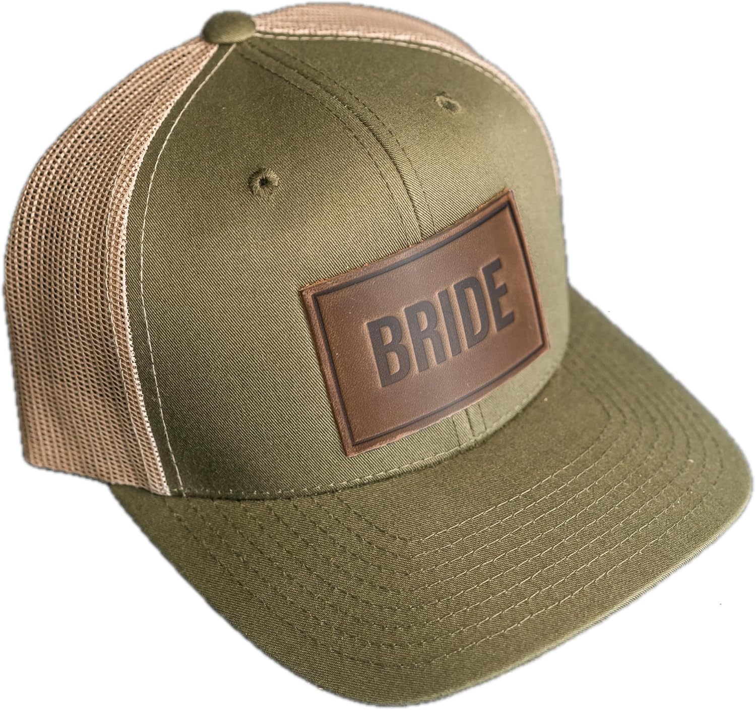Bride and Groom Leather Patch Trucker Style Hats for Weddings