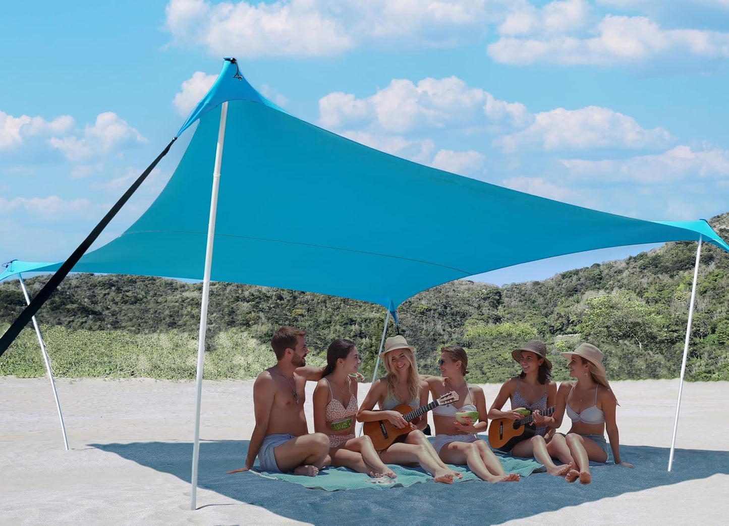 1010ft UPF50+ Beach Tent Sun Shelter for Outdoor Fun
