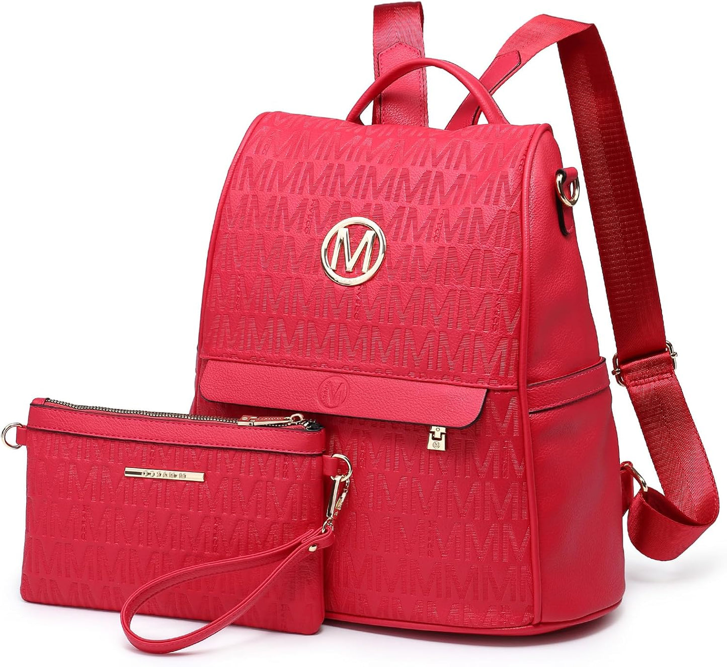MKP Women Fashion Backpack Purse Multi Pockets Anti-Theft Bag