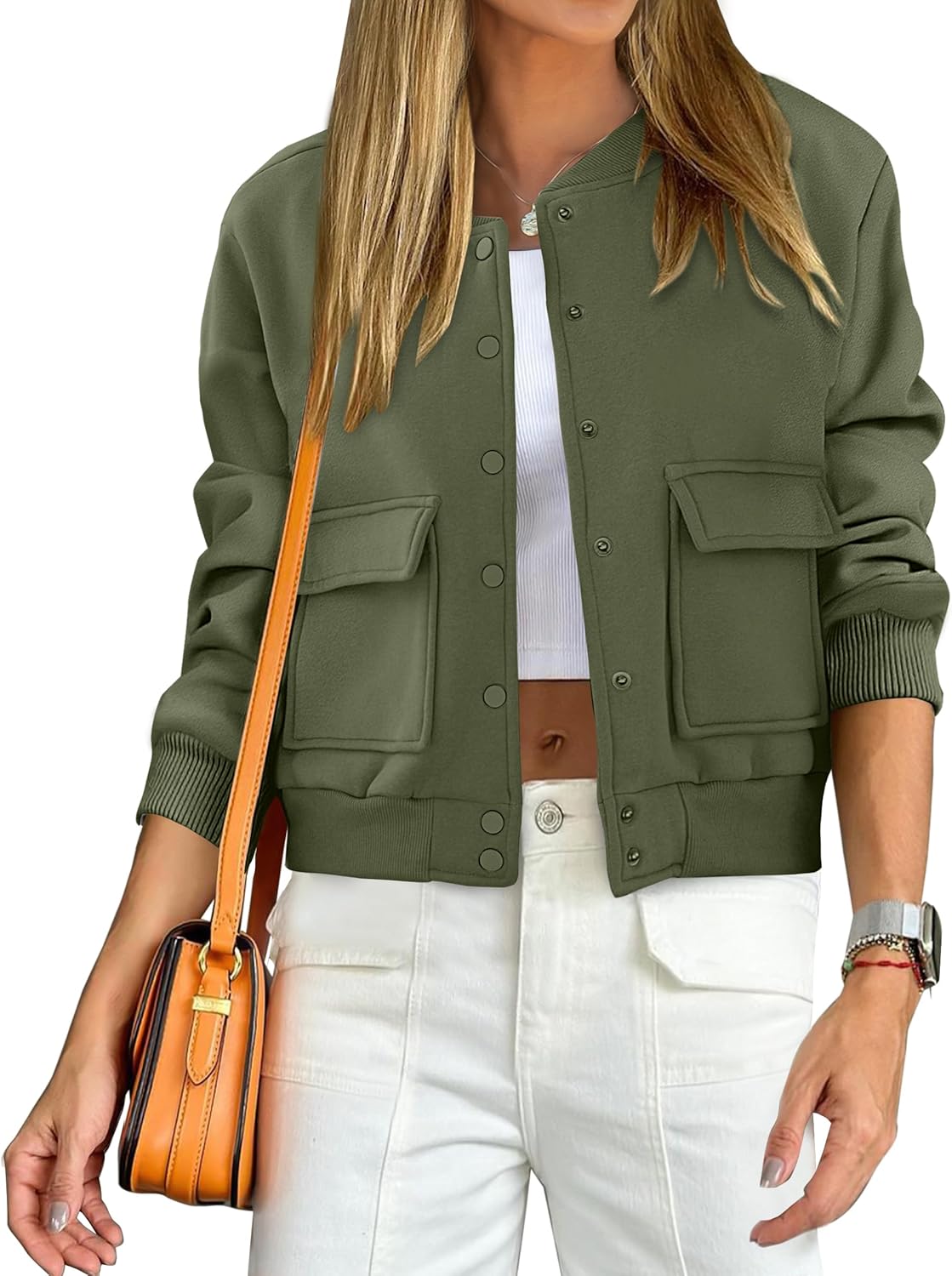 Stylish Women Cropped Bomber Jacket for Trendy Fall Outfits