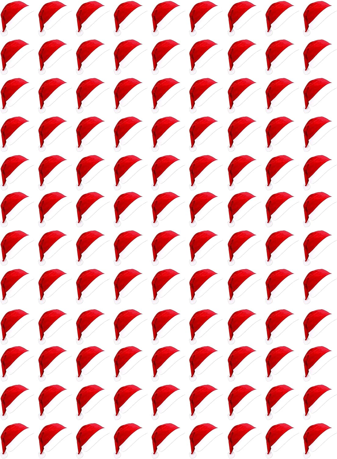 Bulk Santa Hats for Adults and Kids - 108pcs Classic Red Caps
