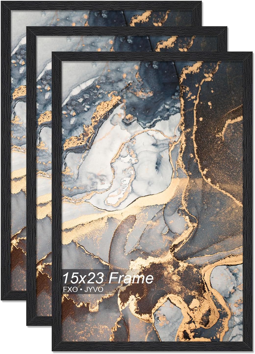 Engineered Wood 15x23 Picture Frame Set of 3 for Wall Display