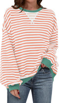 Oversized Striped Sweatshirt for Women - Y2K Fashion Top