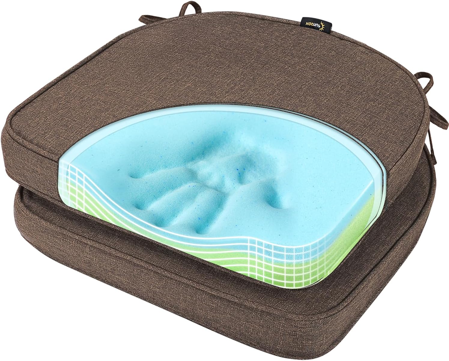SUNROX Gel Memory Foam Chair Cushions for Indoor and Outdoor Use