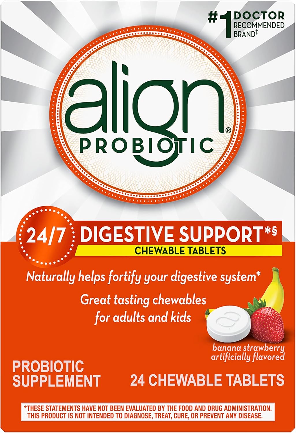 Align Probiotic Chewable Tablets for Digestive Health Support