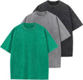 Men's Cotton T-Shirts Oversized Unisex Short Sleeves Casual Loose Wash