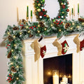 9FT Prelit Christmas Garland with Lights for Holiday Decor