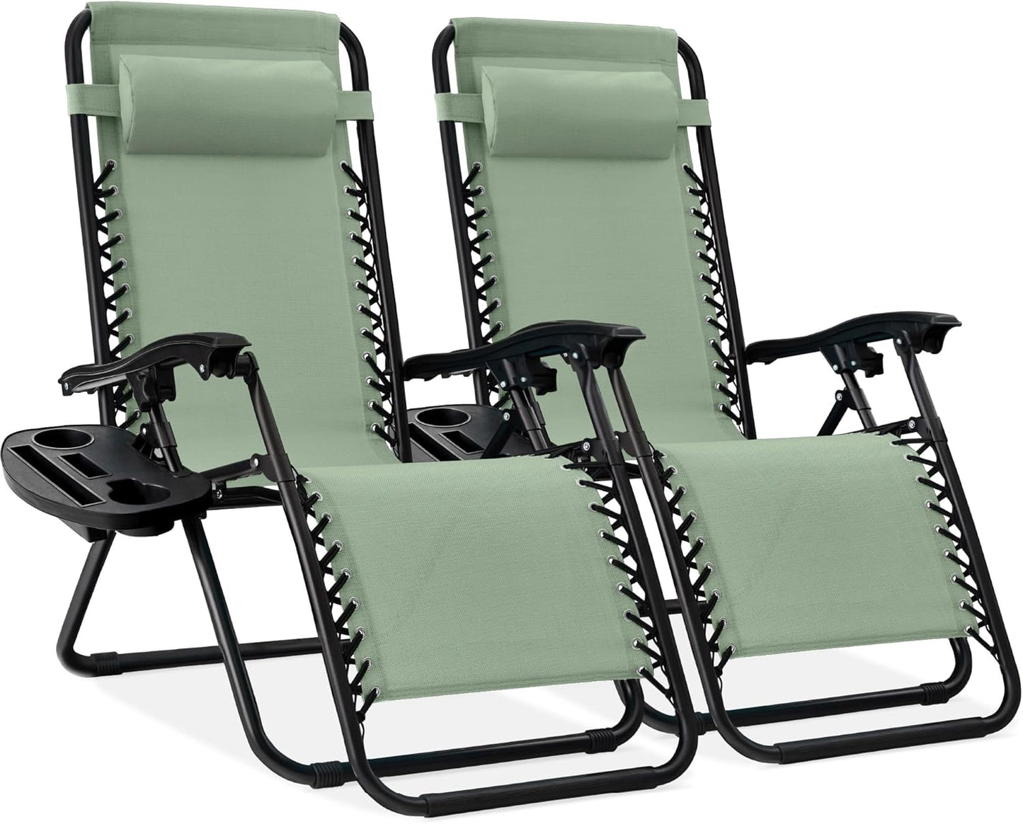 Adjustable Steel Mesh Zero Gravity Lounge Chair Recliners Set