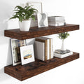 12 Inch Deep Floating Shelves 48 x 12 in Long Wall Shelf - Deep Rustic