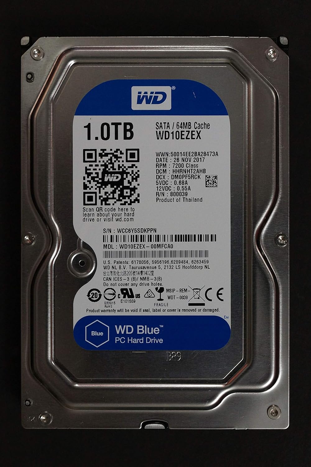 WD 1TB 7.2K SATA Hard Drive for Reliable Storage Solutions