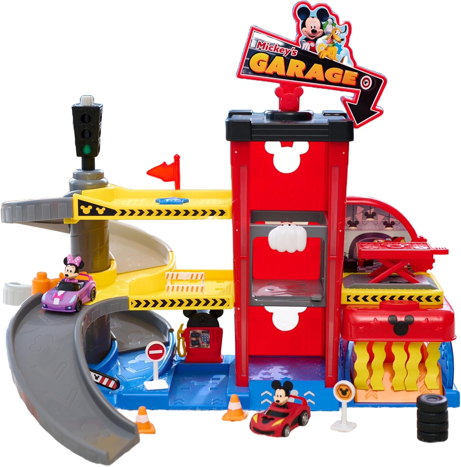 Disney Junior Mickey Mouse Ready to Race Garage Playset for Kids