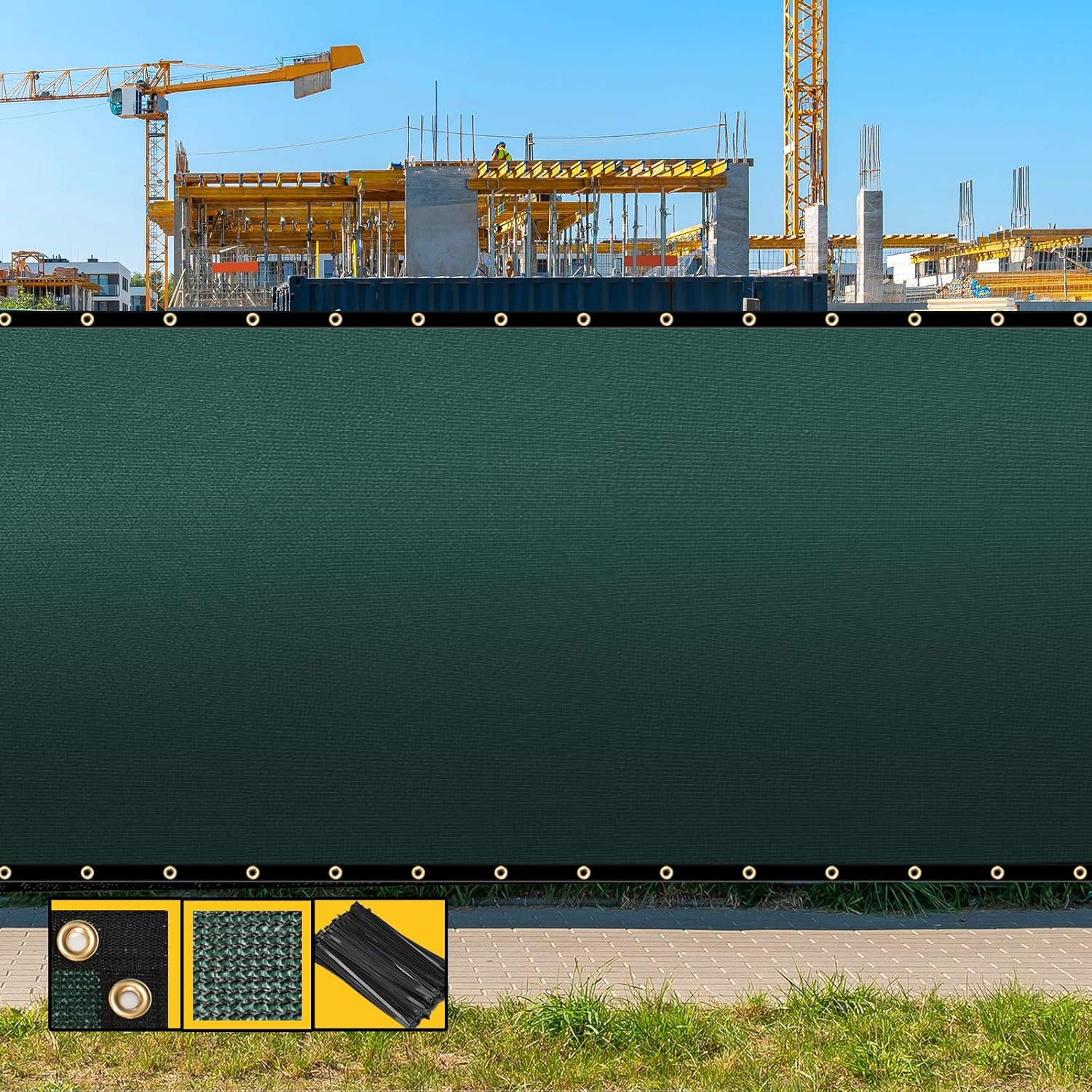 Customized 8ft x 23ft Green Fence Privacy Screen for Gardens