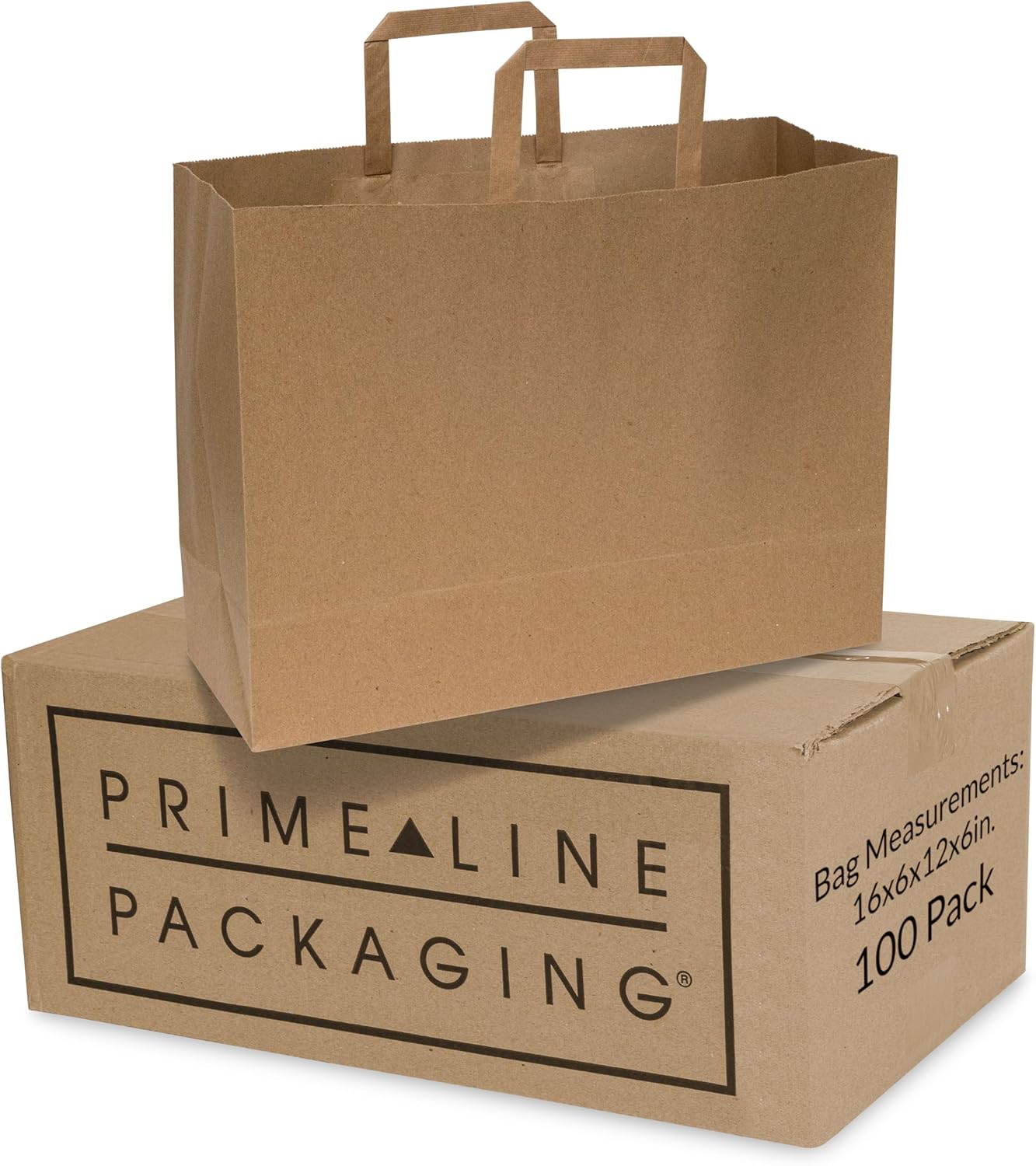 Large Kraft Grocery Bags with Handles for Food and Shopping