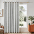 Beauoop Grey Floral Jacquard Blackout Curtains for Home Decor