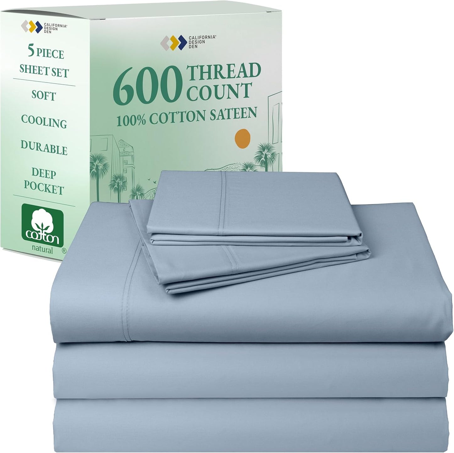 California Design Den Split King Sheet Set - Luxury Cotton Sheets