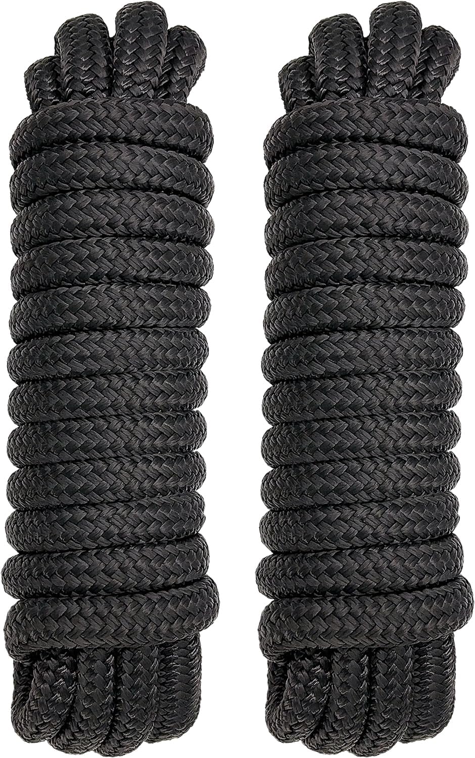 2 Pack 5/8in x 35ft Dock Lines - Durable Nylon Boat Rope