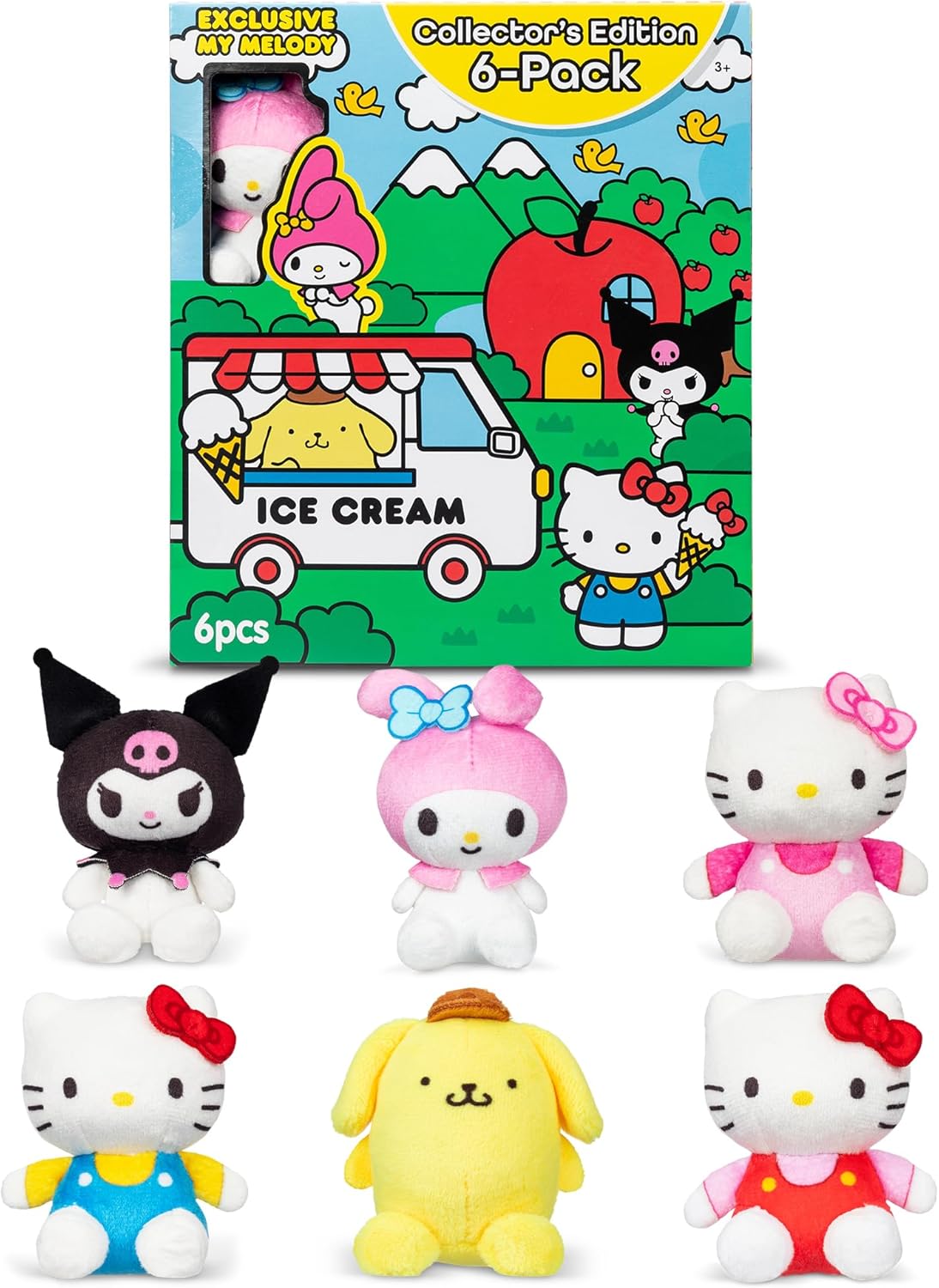 Hello Kitty 6 Pack Mini Plush Figure Set - Soft Toys for Ages 4+