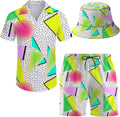 Relaxed Fit Men's Tracksuit Set with Hawaiian Shirt and Shorts
