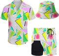 Comfortable Men's Hawaiian Shirt and Compression Shorts Outfit Set
