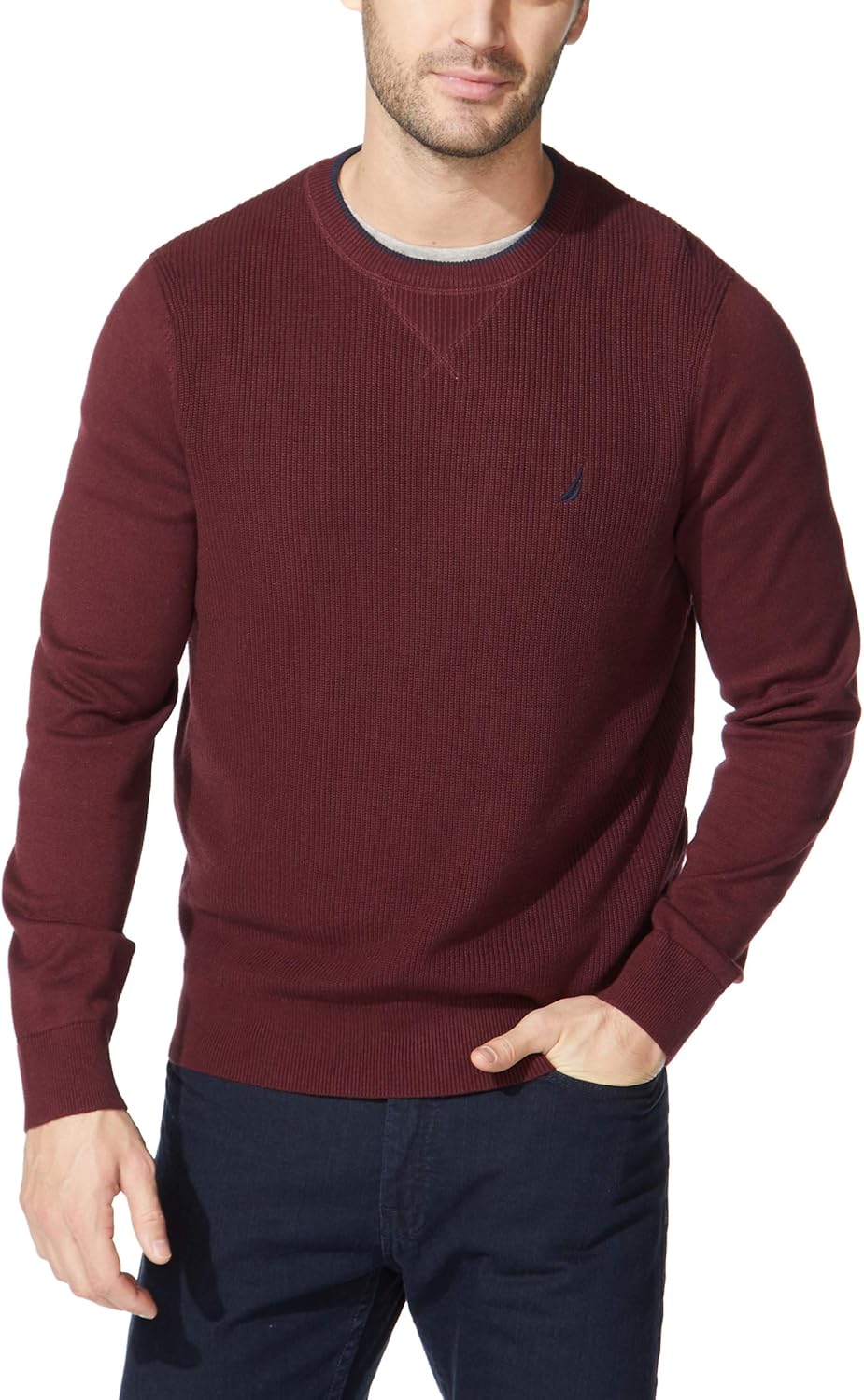 Nautica Men's Ribbed Sweater for Classic Comfort and Style