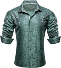 Barry.Wang Men's Paisley Silk Dress Shirt for Elegant Gatherings