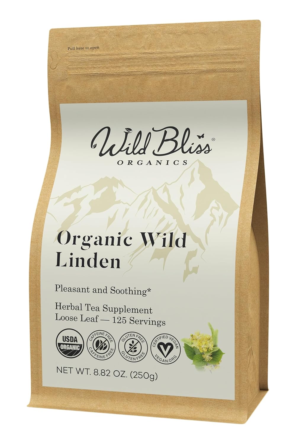 Wild Bliss Organic Linden Flower Tea - Caffeine Free Herbal Tea