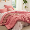Full Size Comforter Set - 7 Piece Coral Bedding Set for All Seasons