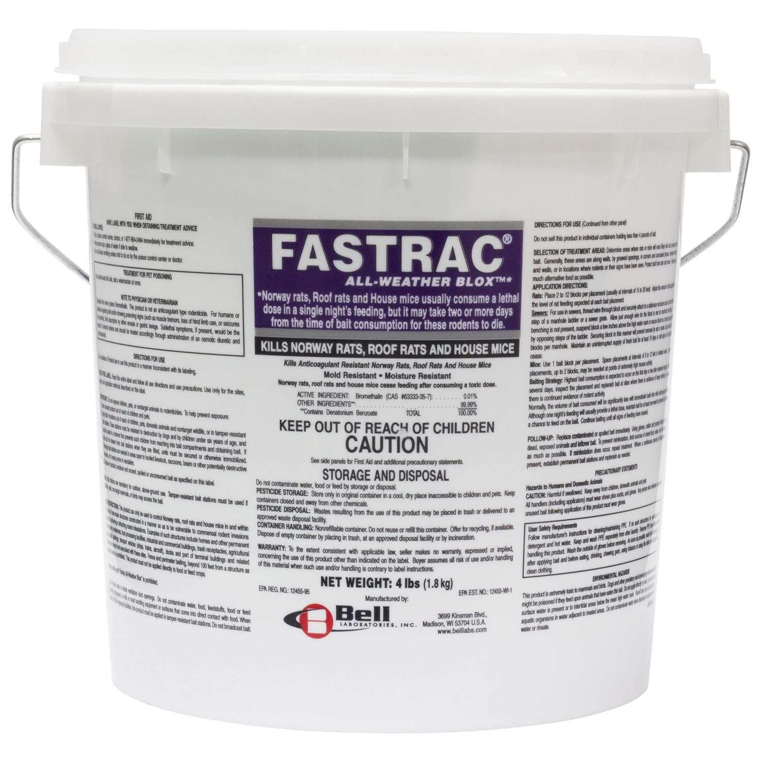 Fasttrac Blox Rodenticide 4lb Pail for Effective Pest Control