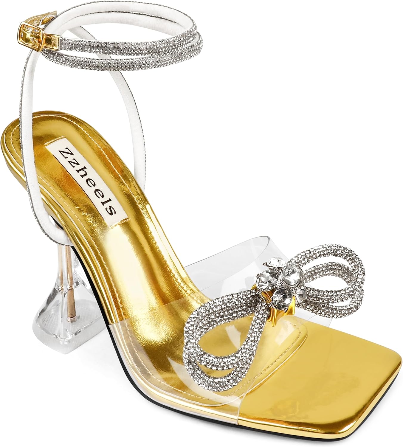 Zzheels Double Bowknots Crystal Sandals for Stylish Occasions
