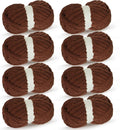 Coffee Chunky Chenille Yarn for Crocheting - Soft Super Bulky Pack