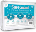 Set of 2 King Size SureGuard Pillow Protectors - Waterproof, Bed Bug