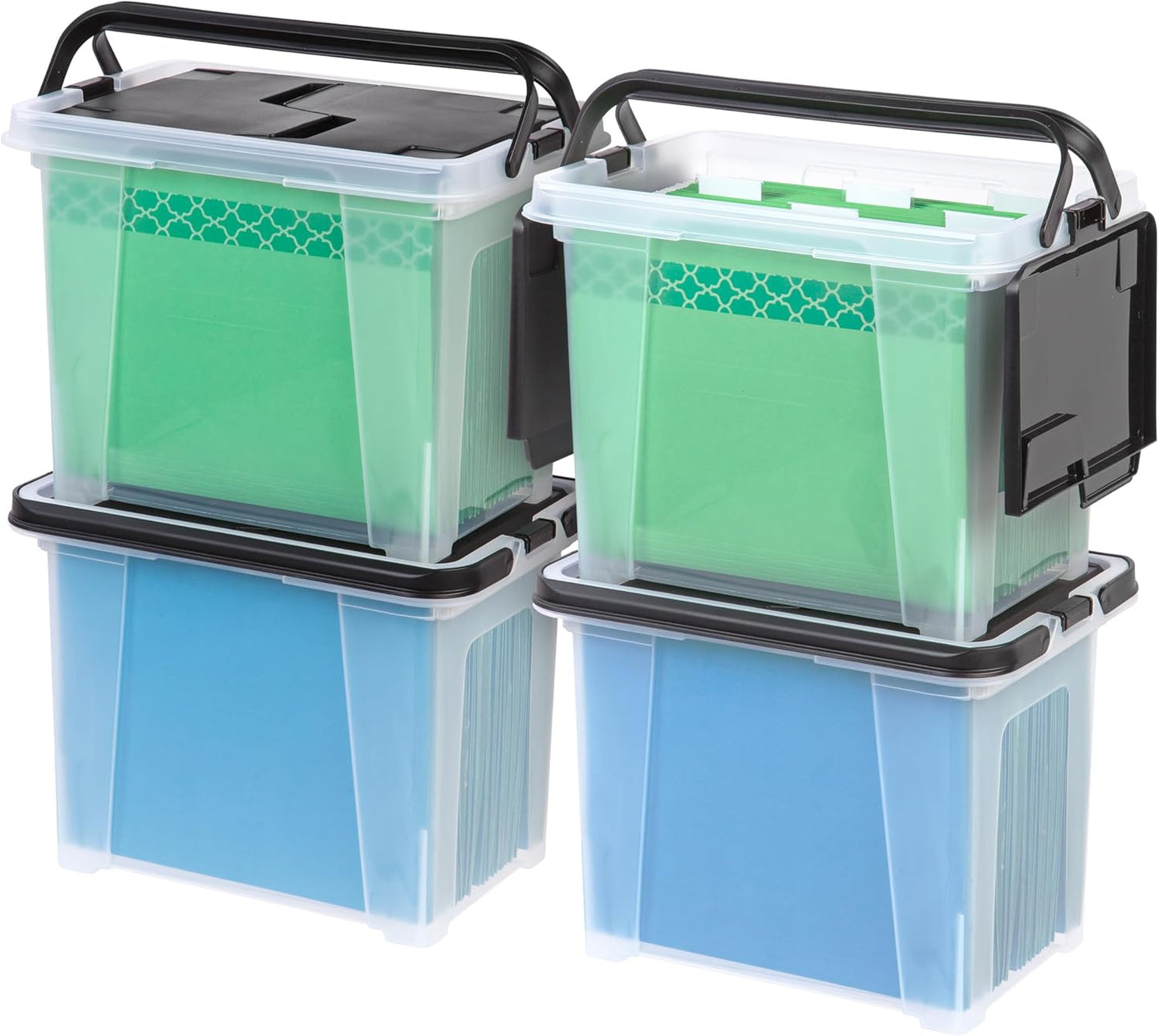 IRIS USA File Box Organizer with Wing Lid for Document Storage