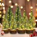 8 Pcs Mini Christmas Trees with Timer Lights - Cozy Tabletop Set