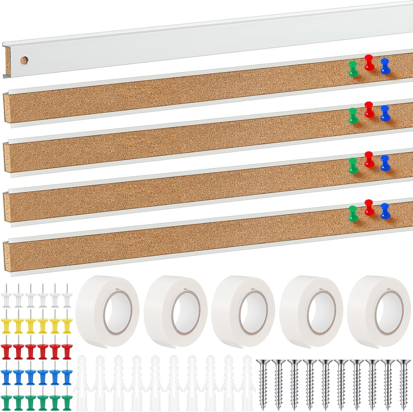 10 Pcs 48in x 1in Cork Strips for Bulletin Boards and Decor