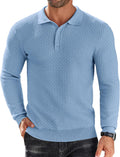Knit Polo Shirts Long Sleeve Sweater Polo - Lightweight Layering