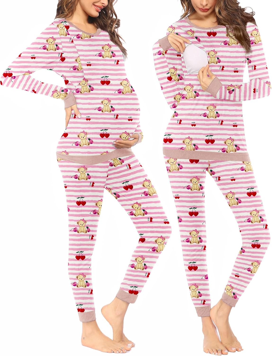 Ekouaer Nursing Pajama Set for Cozy Breastfeeding Comfort