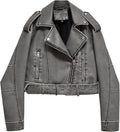 Stylish Faux Leather Cropped Jacket for Women by LY VAREY