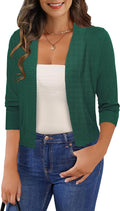 Women's 3/4 Sleeve Cropped Cardigan - Lightweight Versatile Layer