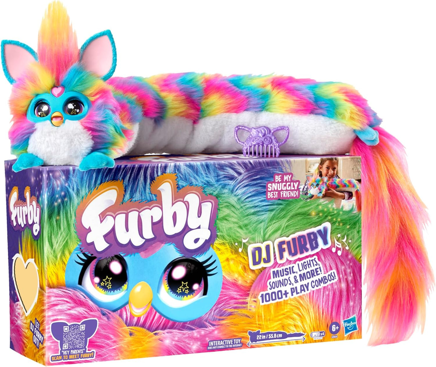 Furby DJ Interactive Toy: Super Snuggly Rainbow Plush Fun