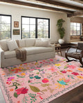 Area Rug 8x10 Washable Large Rug for Living Room - Vintage Floral