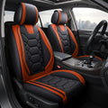 Orange Faux Leather Car Seat Covers Front Pair - Universal Fit