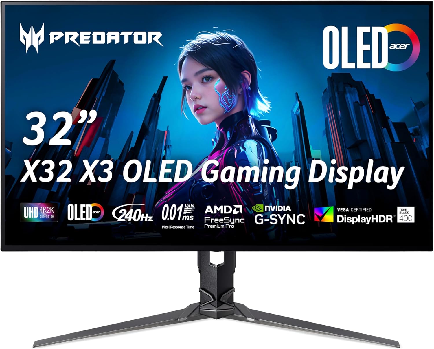 Acer Predator X32 X3 | Immersive 4K OLED Gaming | Lightning-Fast 480Hz Refresh | AMD FreeSync Pro