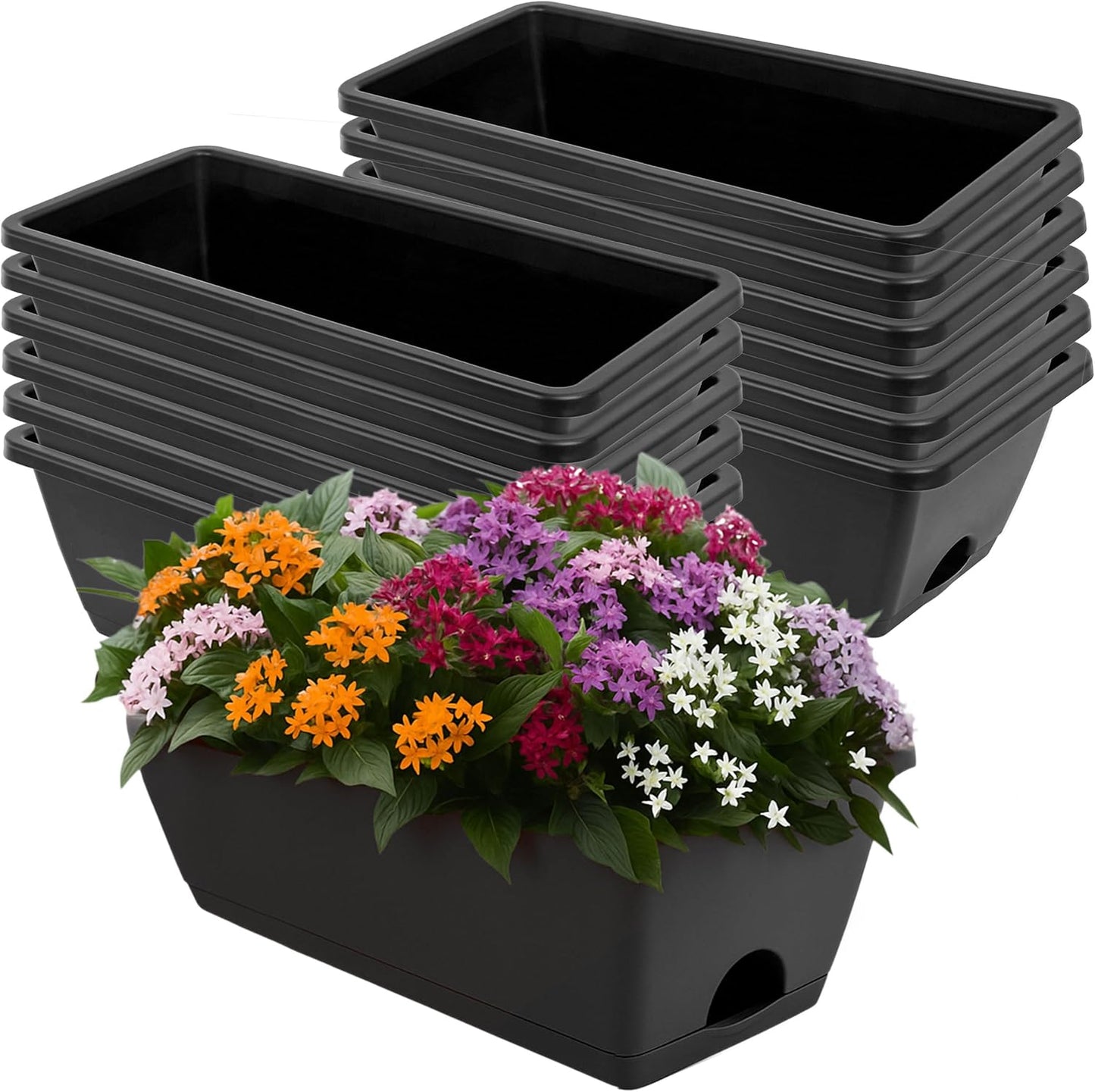 Durable 17 Inch Window Box Planter Set for Indoor Outdoor Use