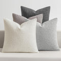 Boucle Throw Pillow Covers 18x18 in - Pack of 4 Neutral Grey