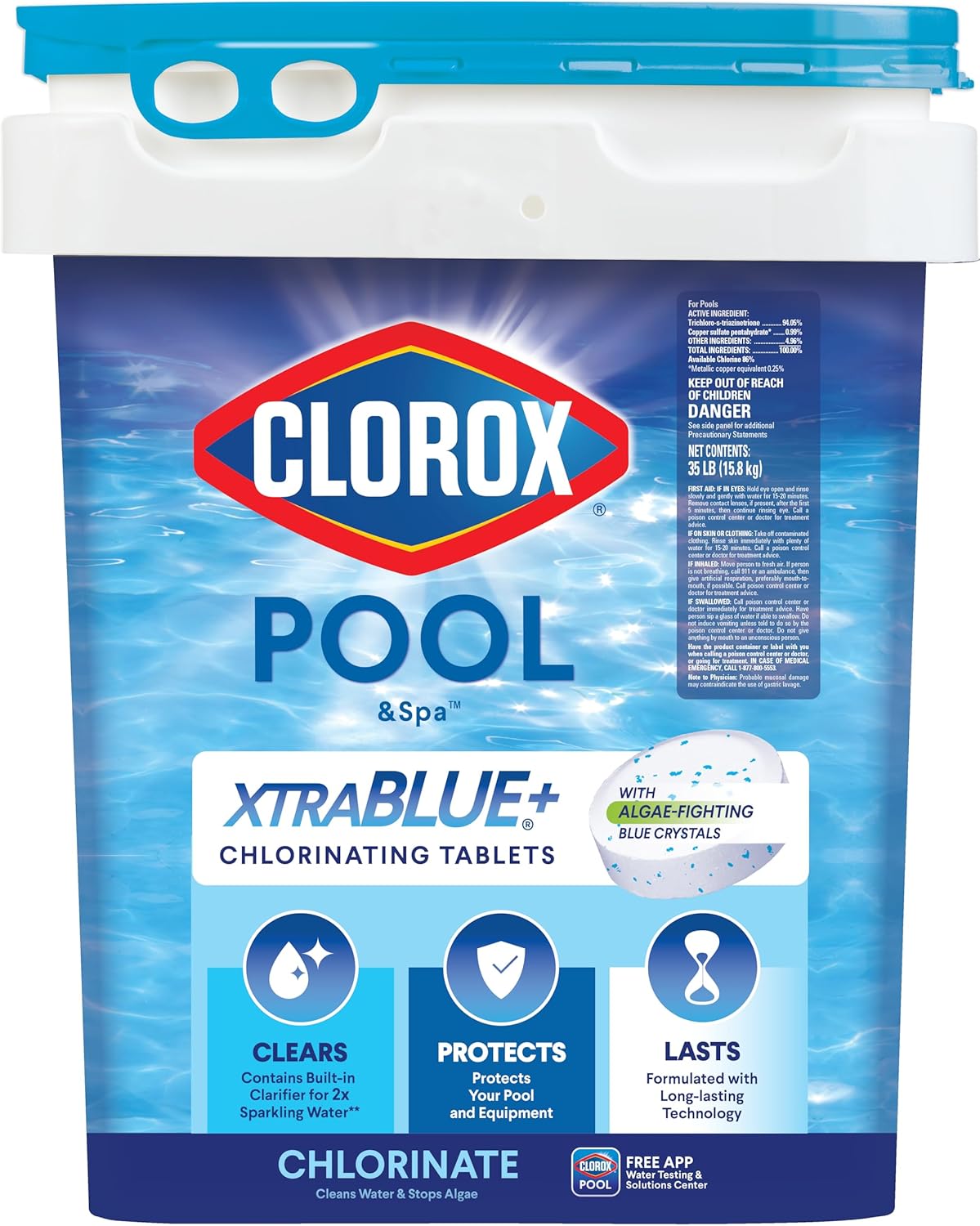 Clorox Pool&Spa XTRABLUE Plus 3 Chlorinating Tablets for Pools